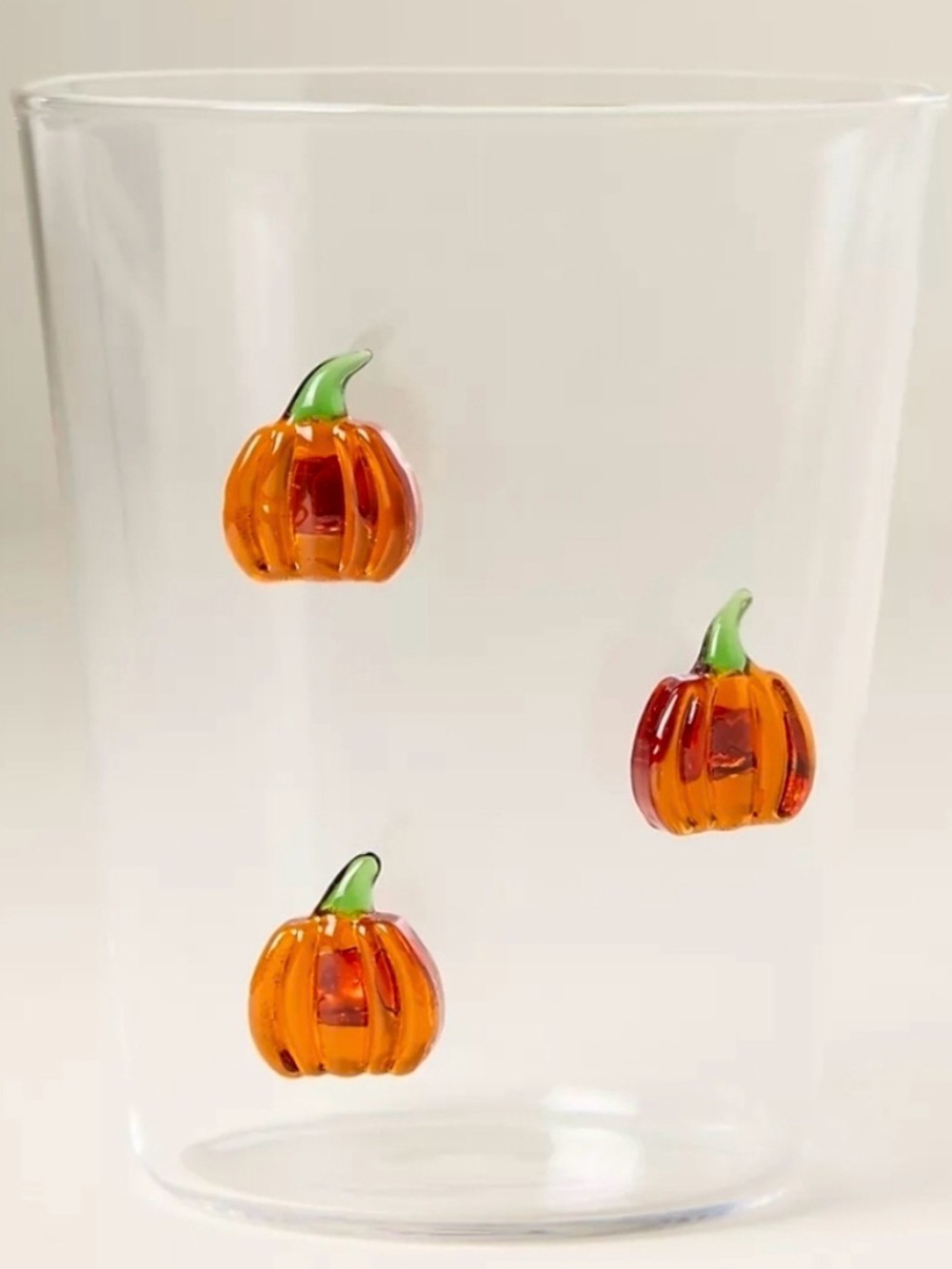 Anthropologie 3D Icon Juice Glass Halloween  Pumpkin NIB